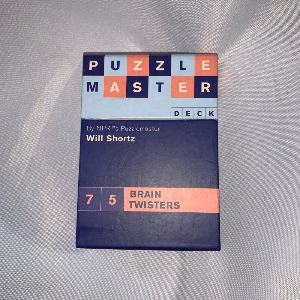 Puzzle Master Brainteasers 75 Brain Twisters Card Deck Will Shortz Wordplay Game